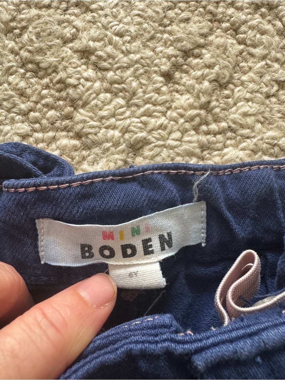 Mini Boden Navy Girls' Elastic Waist Pants